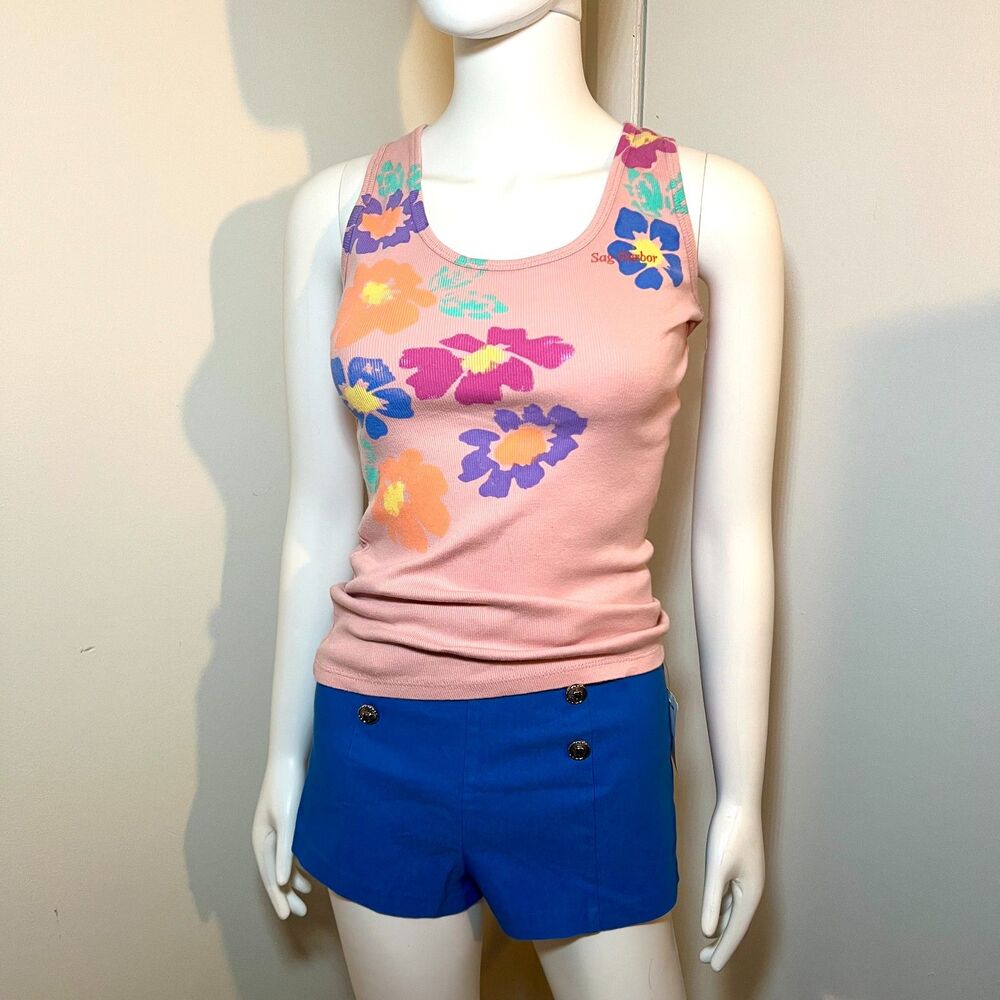 Vintage 90s Y2K Tourist Tank Top M - Retro Vacation Summer Festival Resort Beach
